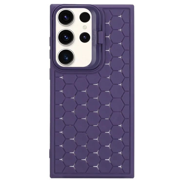 For Samsung Galaxy S23 Ultra Case Protective TPU Breathable Cooling Phone Cover with Kickstand