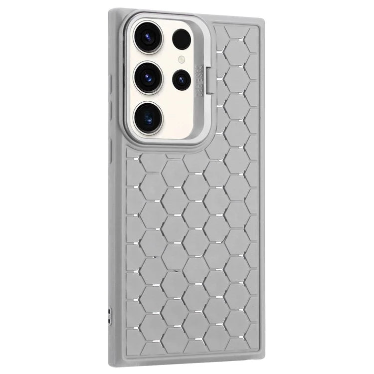 For Samsung Galaxy S23 Ultra Case Protective TPU Breathable Cooling Phone Cover with Kickstand