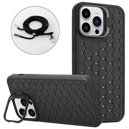 For iPhone 12 Pro Max Case with Shoulder Strap Kickstand Heat Dissipation TPU Phone Cover