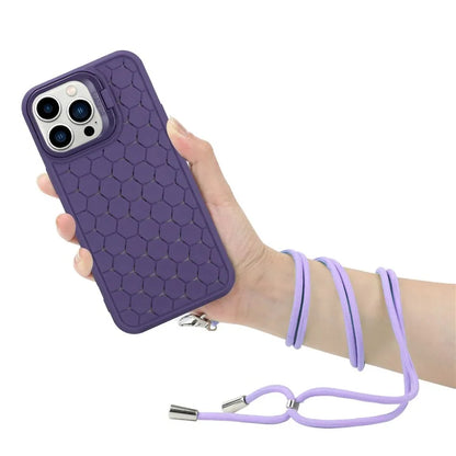 For iPhone 12 Pro Max Case with Shoulder Strap Kickstand Heat Dissipation TPU Phone Cover
