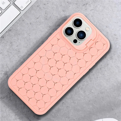 For iPhone 12 Pro Max TPU Case Heat Dissipation Phone Cover with Lens Kickstand