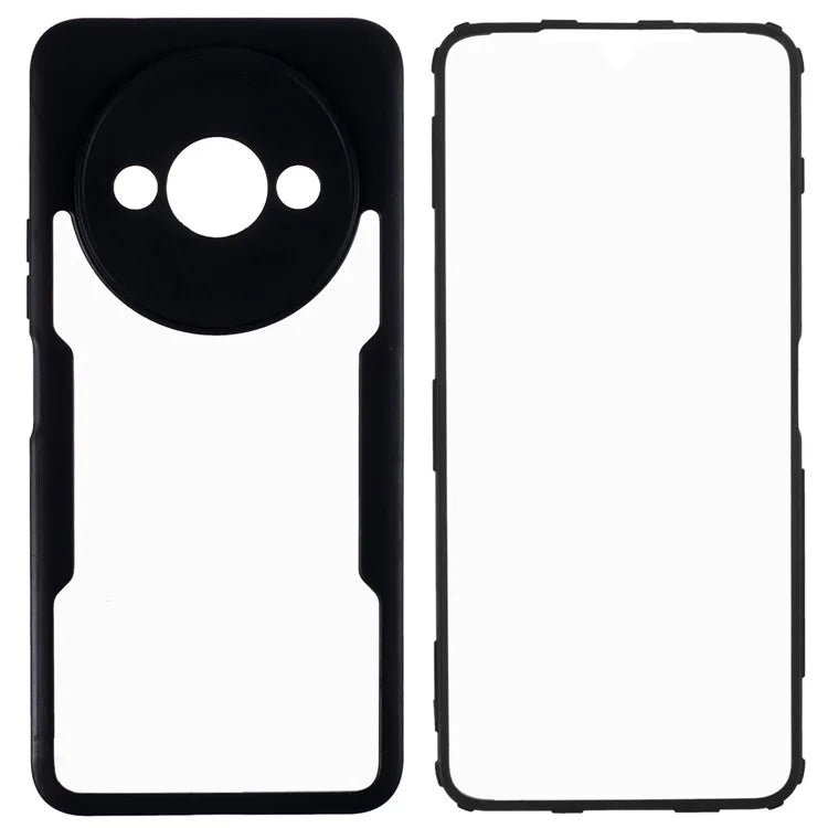 For Xiaomi Redmi A3 / Poco C61 4G Case Shockproof Acrylic + TPU Phone Shell, Built-In PET Screen Protector, Black