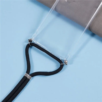 For OnePlus Ace 3V 5G Clear Phone Case Drop-proof Corner TPU Back Cover with Lanyard