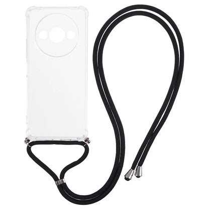 For Xiaomi Redmi A3 / Poco C61 4G Case TPU Anti-Scratch HD Clear Protective Back Phone Cover with Lanyard