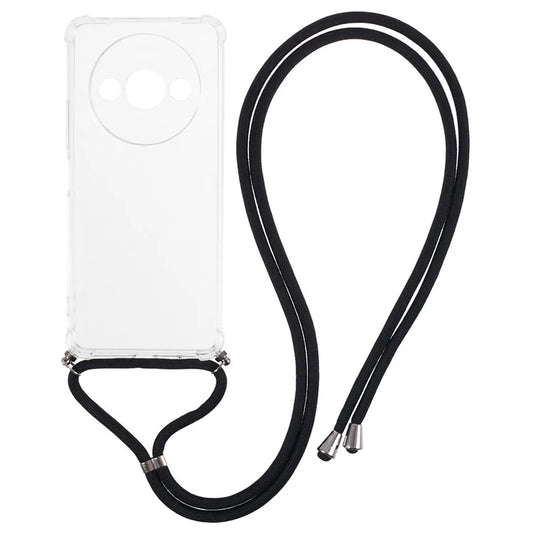 For Xiaomi Redmi A3 / Poco C61 4G Case TPU Anti-Scratch HD Clear Protective Back Phone Cover with Lanyard