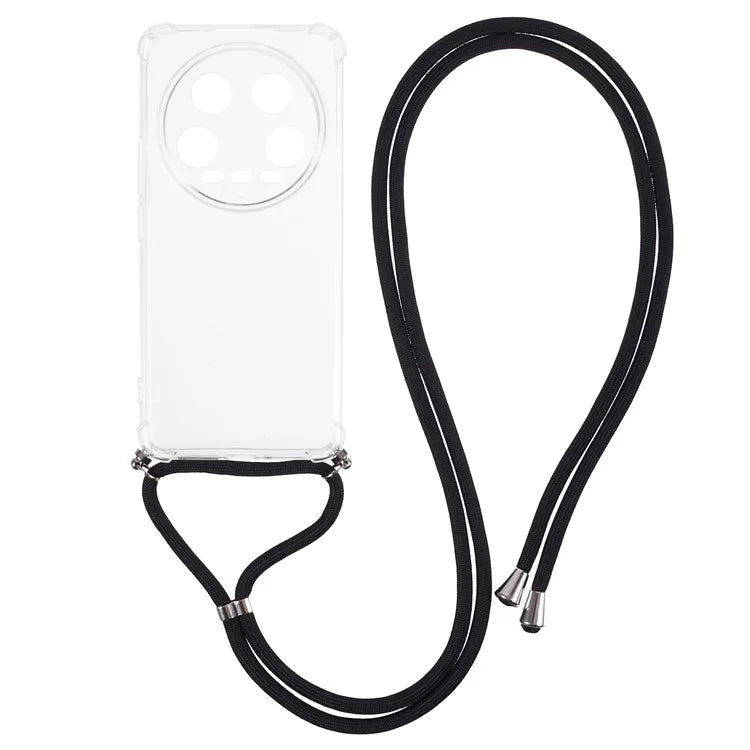 For Xiaomi 14 Ultra Case TPU Anti-scratch HD Clear Protective Back Cover with Lanyard