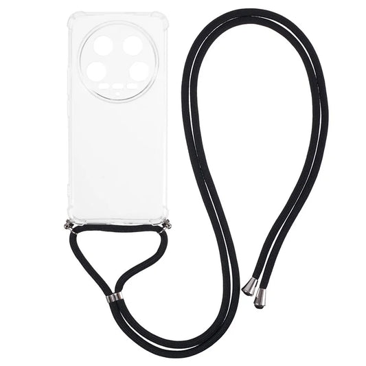 For Xiaomi 14 Ultra Case TPU Anti-scratch HD Clear Protective Back Cover with Lanyard