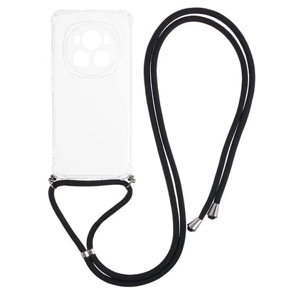 For Honor Magic6 Pro 5G Clear Case Rreinforced Corner TPU Phone Cover with Lanyard