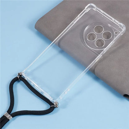 For OnePlus Ace 3 5G / 12R 5G Case Clear TPU Protective Back Phone Cover with Lanyard