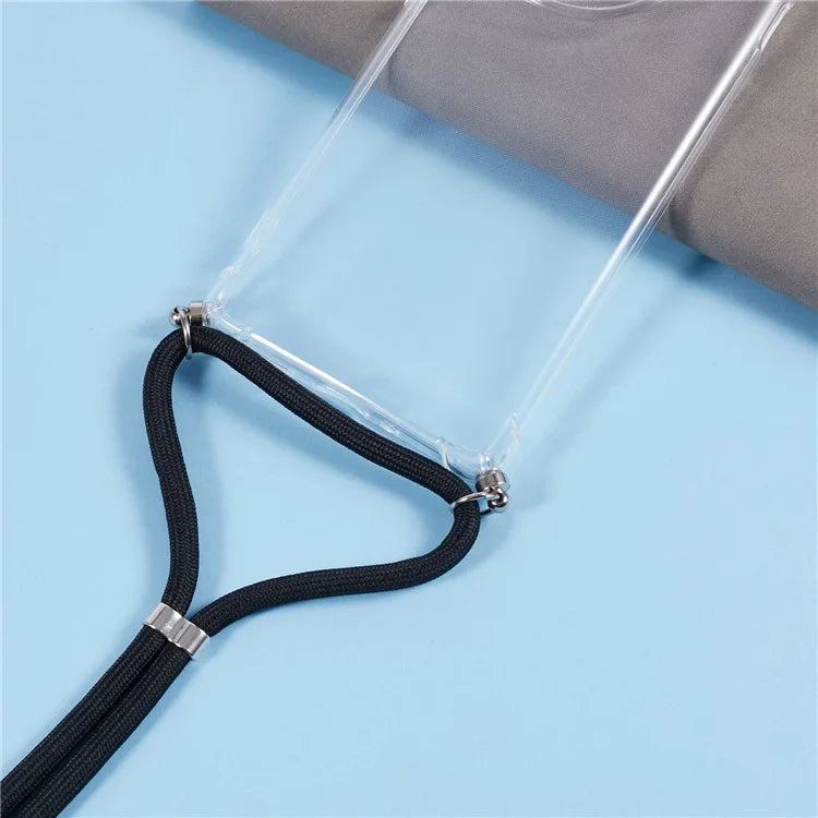 For OnePlus Ace 3 5G / 12R 5G Case Clear TPU Protective Back Phone Cover with Lanyard