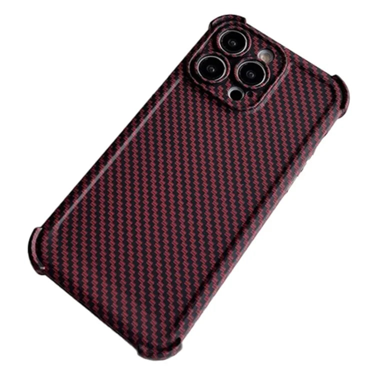 For iPhone 15 Pro Max TPU Case Reinforced Corner Carbon Fiber Texture Phone Shell