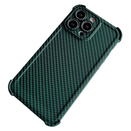 For iPhone 15 Pro Max TPU Case Reinforced Corner Carbon Fiber Texture Phone Shell