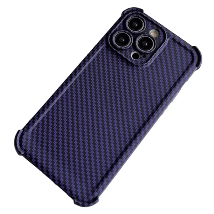 For iPhone 15 Pro TPU Case Reinforced Corner Carbon Fiber Texture Back Cover