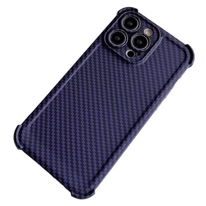 For iPhone 15 Pro TPU Case Reinforced Corner Carbon Fiber Texture Back Cover