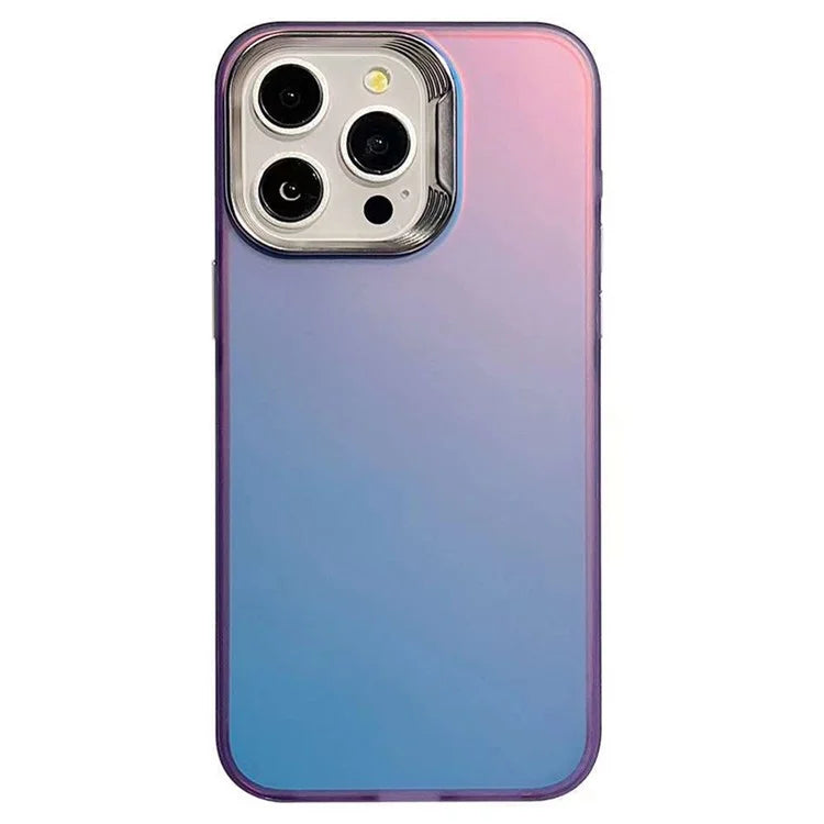 For iPhone 15 Pro Case Laser Effect Gradient Shockproof PC+TPU Phone Cover