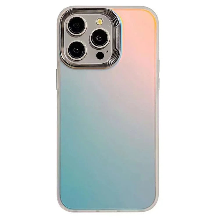 For iPhone 15 Pro Case Laser Effect Gradient Shockproof PC+TPU Phone Cover
