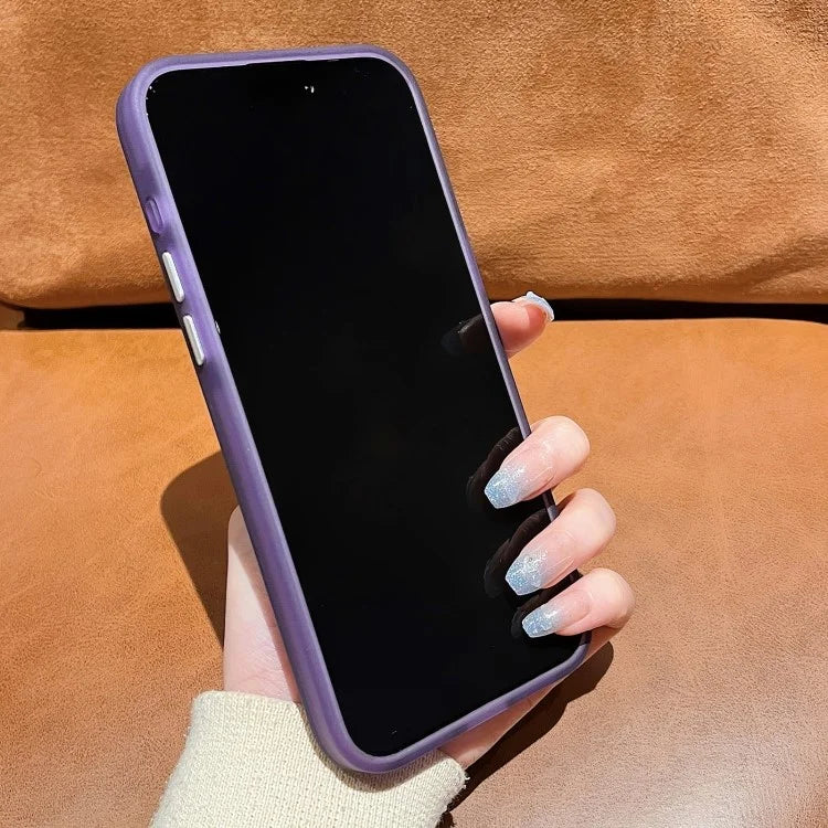 For iPhone 14 Gradient Case PC+TPU Phone Cover with Electroplating Lens Frame