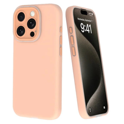 For iPhone 15 Pro Case with Lens Dopamine Design Liquid Silicone Soft Phone Cover