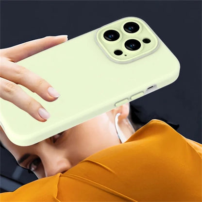 For iPhone 15 Pro Case with Lens Dopamine Design Liquid Silicone Soft Phone Cover