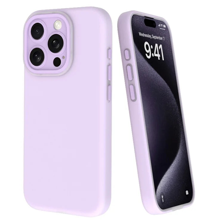 For iPhone 15 Pro Case with Lens Dopamine Design Liquid Silicone Soft Phone Cover