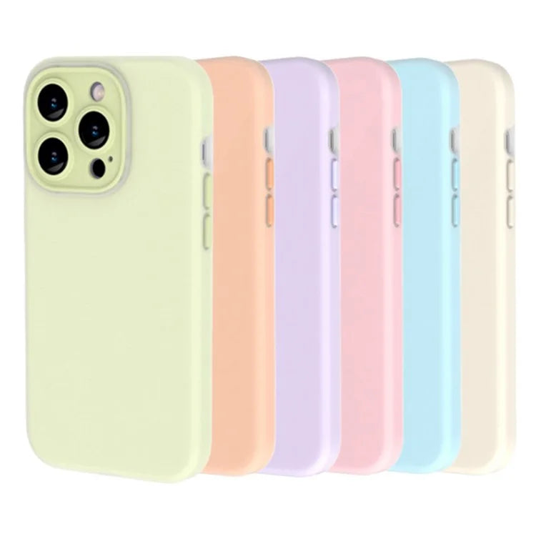 For iPhone 15 Pro Case with Lens Dopamine Design Liquid Silicone Soft Phone Cover