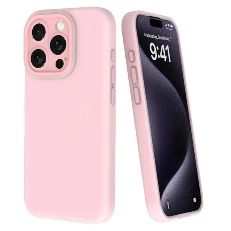 For iPhone 15 Pro Case with Lens Dopamine Design Liquid Silicone Soft Phone Cover