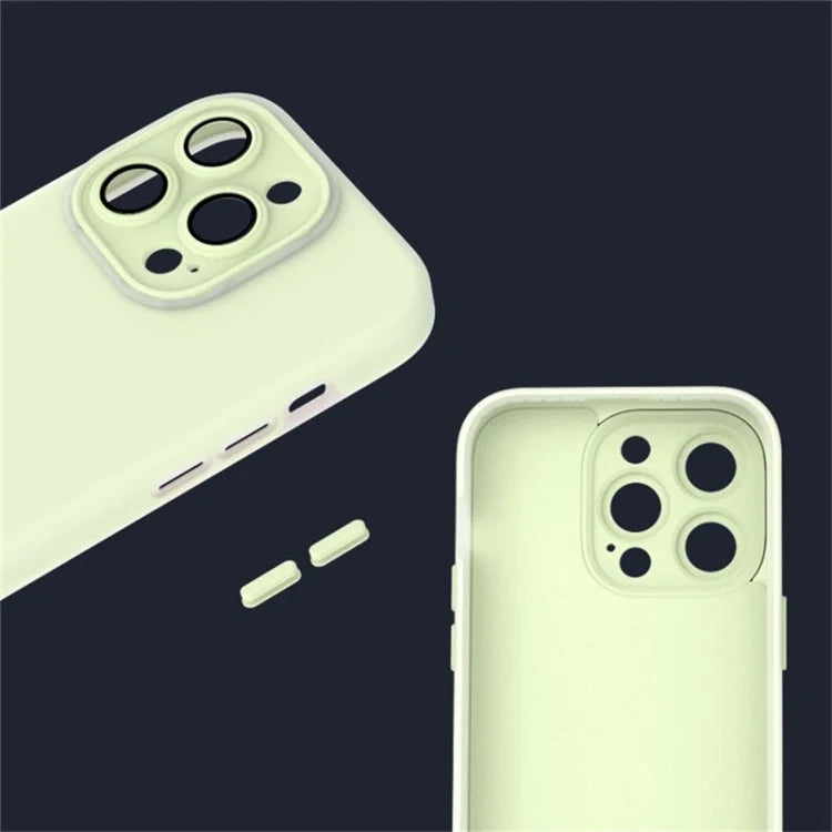 For iPhone 15 Pro Case with Lens Dopamine Design Liquid Silicone Soft Phone Cover