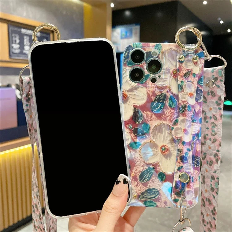 For iPhone 13 Pro Max 6.7 inch Case PC+TPU Epoxy Rhinestone Decor Phone Cover
