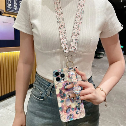 For iPhone 13 Pro Max 6.7 inch Case PC+TPU Epoxy Rhinestone Decor Phone Cover
