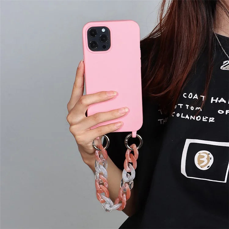 For iPhone 13 Pro Max Case Soft TPU Cell Phone Cover with Straps