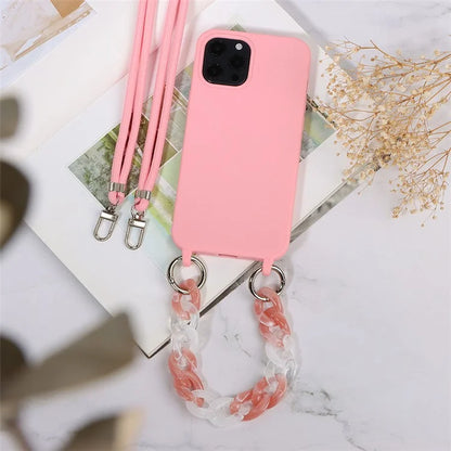 For iPhone 13 Pro Max Case Soft TPU Cell Phone Cover with Straps