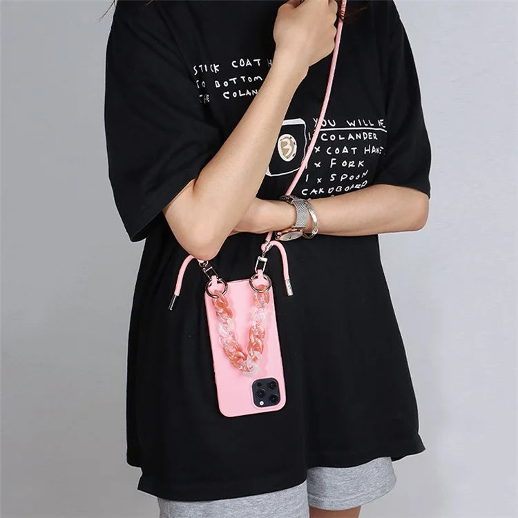 For iPhone 13 Pro Max Case Soft TPU Cell Phone Cover with Straps