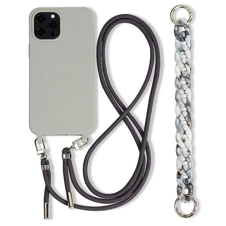 For iPhone 13 Pro Max Case Soft TPU Cell Phone Cover with Straps