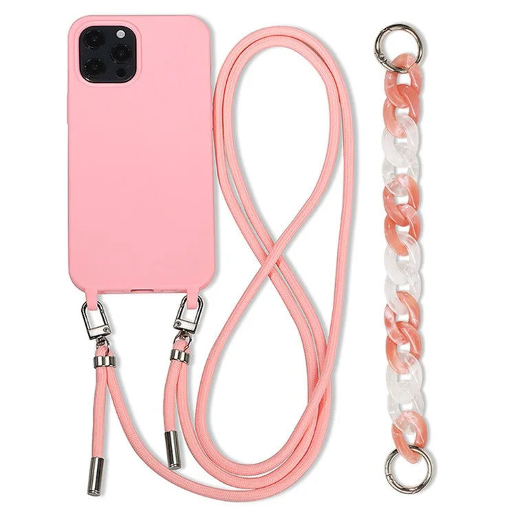 For iPhone 14 Pro Case Shockproof Soft TPU Mobile Phone Cover with Straps