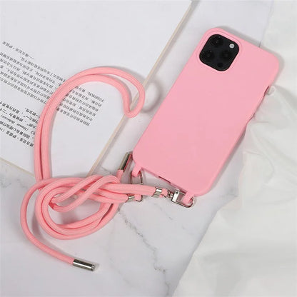 For iPhone 14 Pro Case Shockproof Soft TPU Mobile Phone Cover with Straps