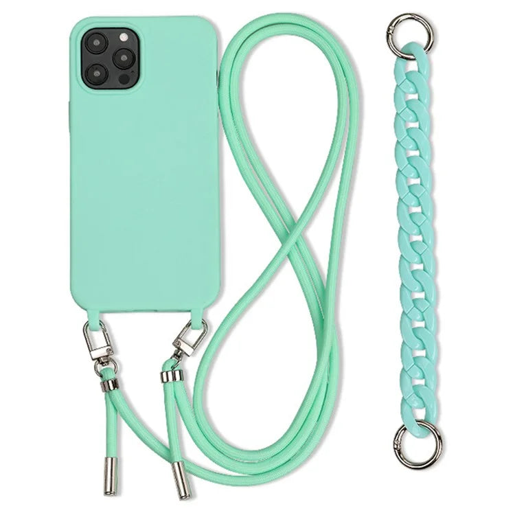 For iPhone 14 Pro Case Shockproof Soft TPU Mobile Phone Cover with Straps