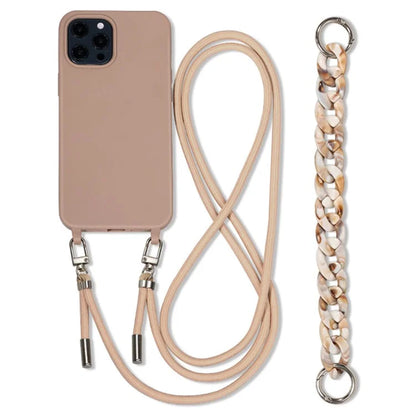 For iPhone 14 Pro Case Shockproof Soft TPU Mobile Phone Cover with Straps