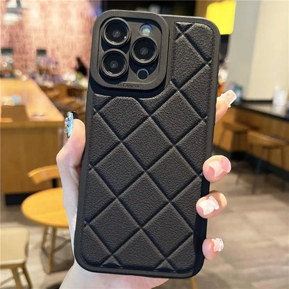 For iPhone 13 Pro Case Rhombus Pattern TPU Anti-Falling Protective Phone Cover