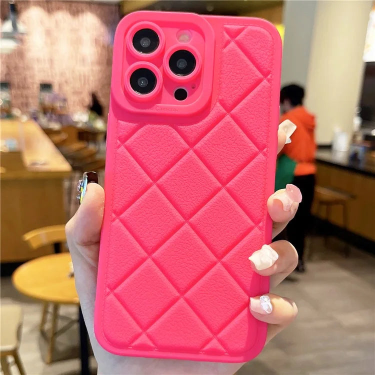 For iPhone 13 Pro Case Rhombus Pattern TPU Anti-Falling Protective Phone Cover