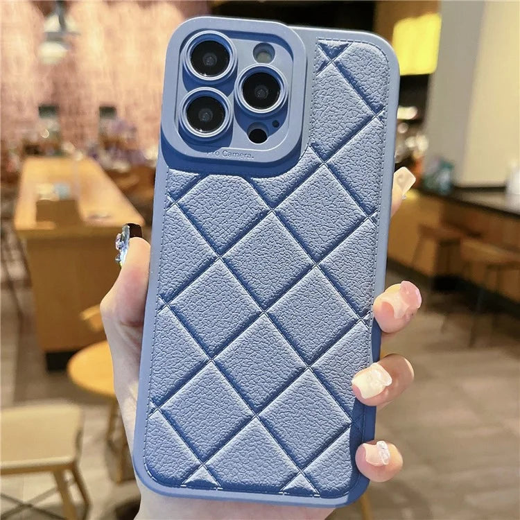 For iPhone 13 Pro Max TPU Case Rhombus Pattern Anti-scratch Phone Cover