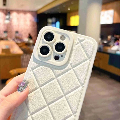 For iPhone 15 Pro Slim Case Rhombus Pattern Shockproof TPU Phone Cover