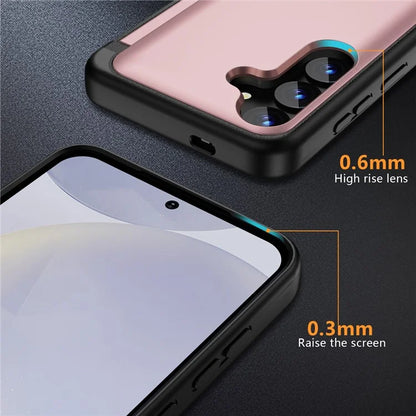 For Samsung Galaxy S23 FE Case Card Holder Shockproof TPU+PC Phone Cover with Flip Kickstand