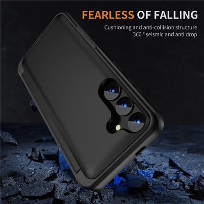 For Samsung Galaxy S23 FE Case Card Holder Shockproof TPU+PC Phone Cover with Flip Kickstand