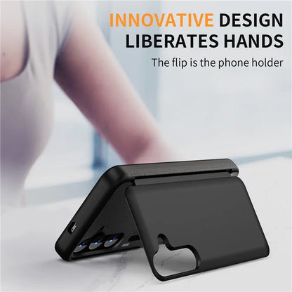 For Samsung Galaxy S23 FE Case Card Holder Shockproof TPU+PC Phone Cover with Flip Kickstand