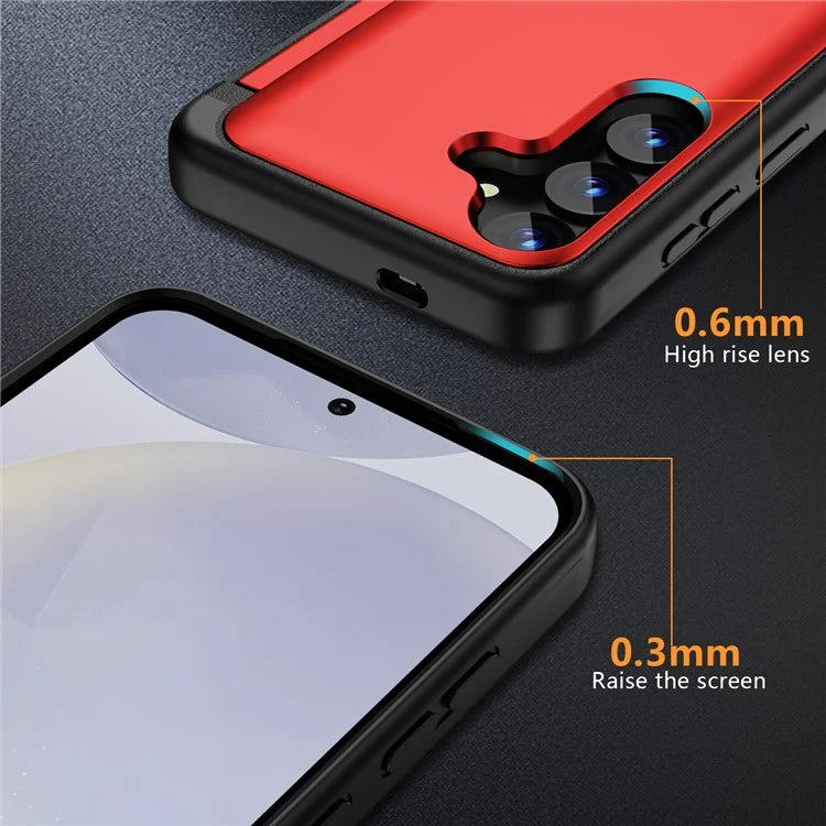 For Samsung Galaxy S23 FE Case Card Holder Shockproof TPU+PC Phone Cover with Flip Kickstand