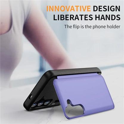 For Samsung Galaxy S23 FE Case Card Holder Shockproof TPU+PC Phone Cover with Flip Kickstand