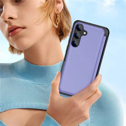 For Samsung Galaxy S23 FE Case Card Holder Shockproof TPU+PC Phone Cover with Flip Kickstand
