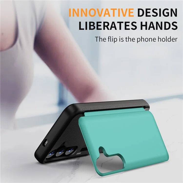 For Samsung Galaxy S23 FE Case Card Holder Shockproof TPU+PC Phone Cover with Flip Kickstand