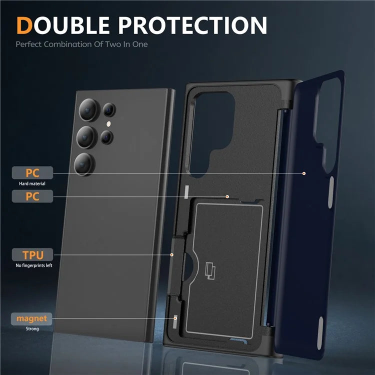 For Samsung Galaxy S21 Ultra 5G Kickstand Back Cover TPU+PC Dual Layer Phone Case