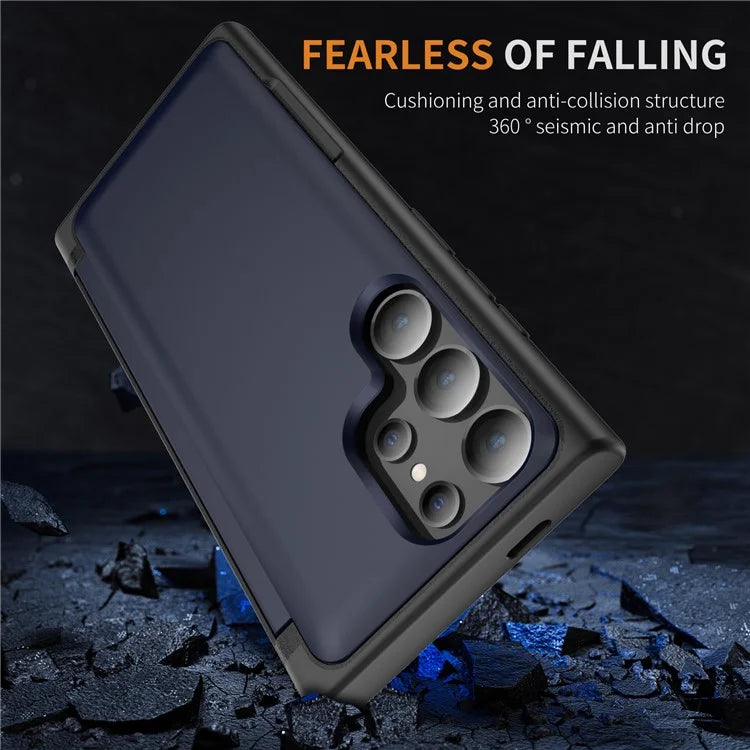 For Samsung Galaxy S21 Ultra 5G Kickstand Back Cover TPU+PC Dual Layer Phone Case